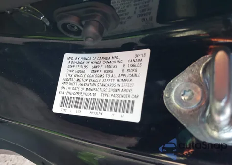 2018 Honda Civic Lx-P z USA, uszkodzony, nr VIN 2HGFC4B05JH304140